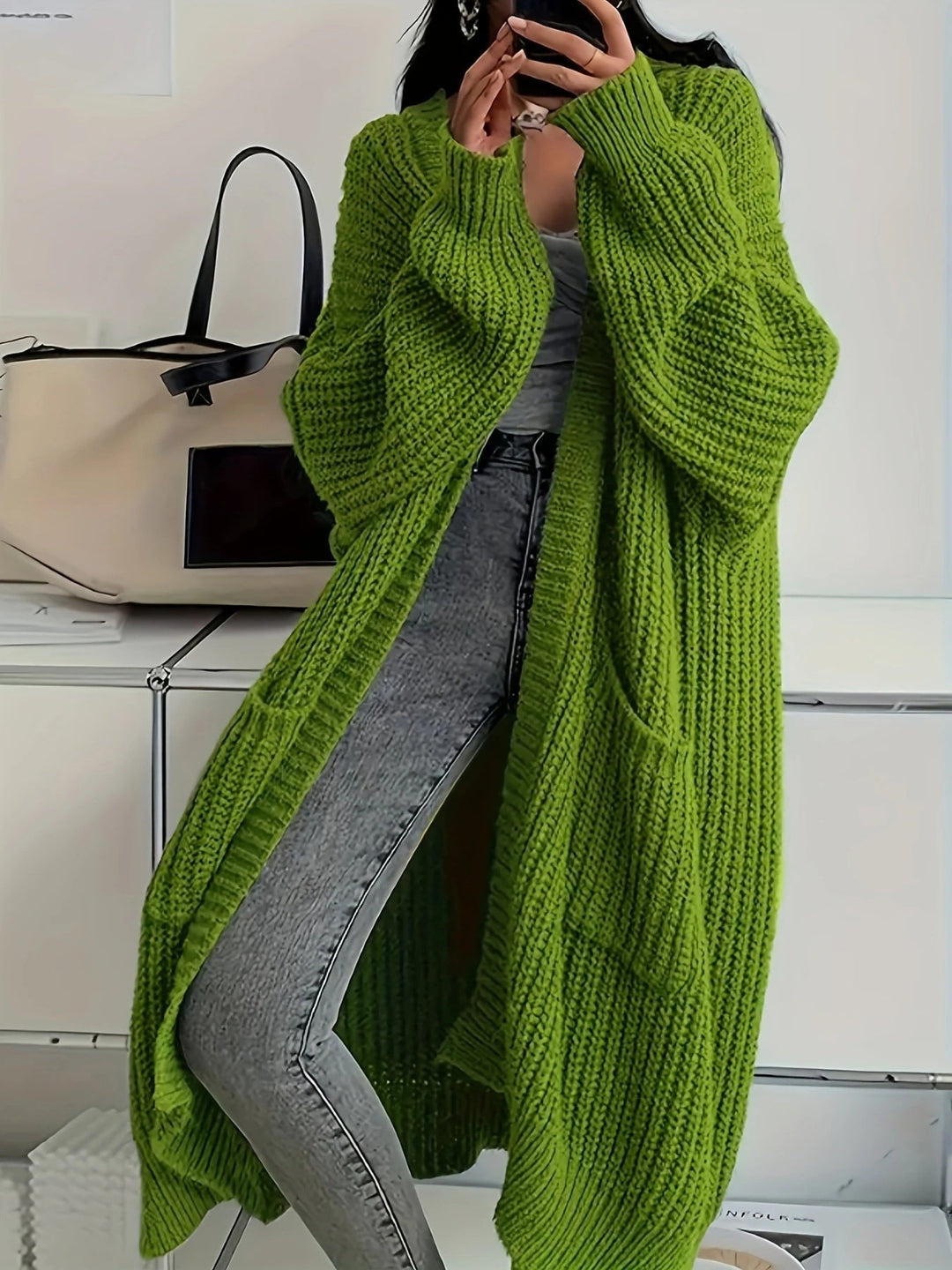 Lenie | Langes Vest mit Taschen