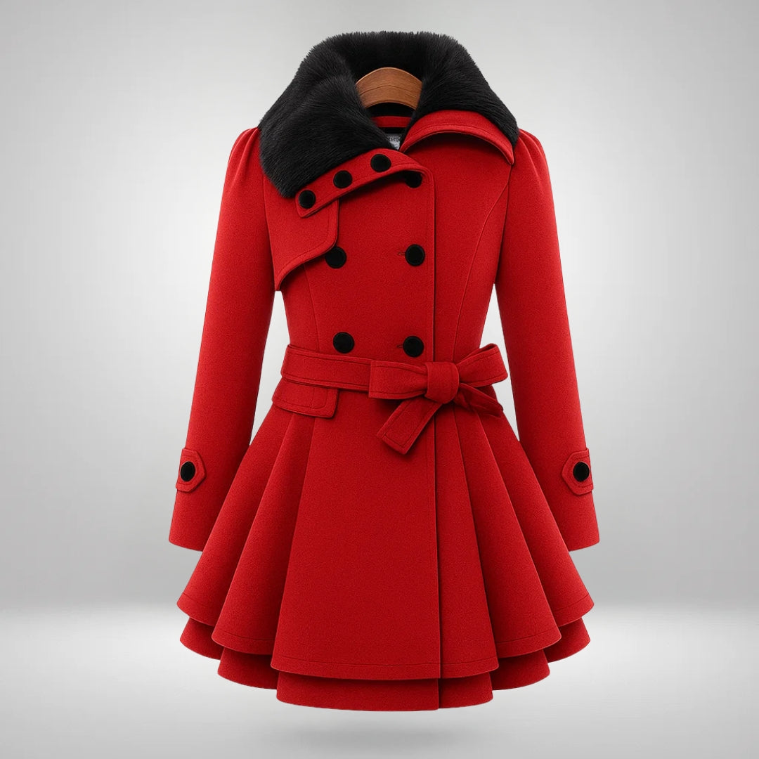 Yena™ | Schicker Trenchcoat mit veganem Pelz