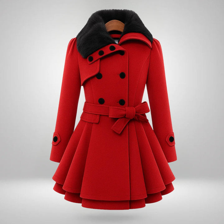 Yena™ | Schicker Trenchcoat mit veganem Pelz