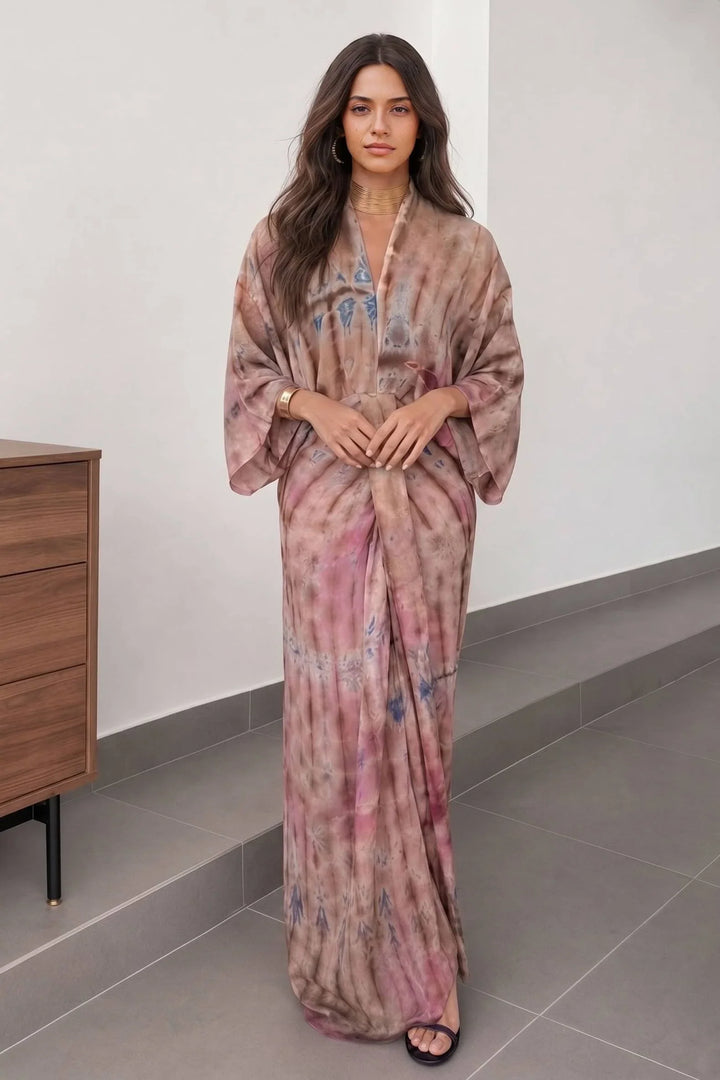 Kimono-Stil Bedruckter Morgenmantel
