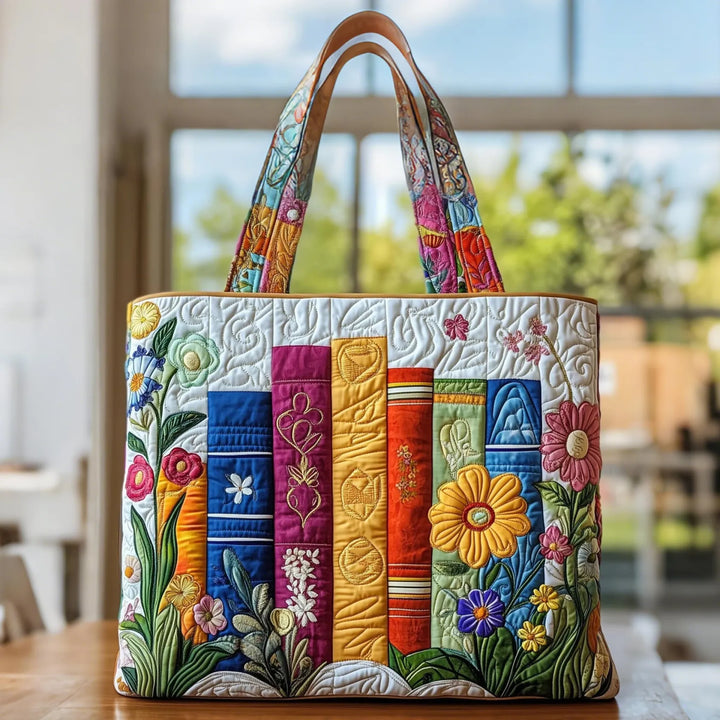 Handgefertigte Tasche - Blühende Bibliothek