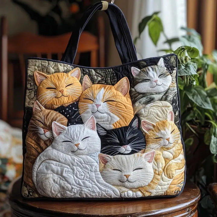 Sac Artisanal Matelassé - Schlafende Kätzchen