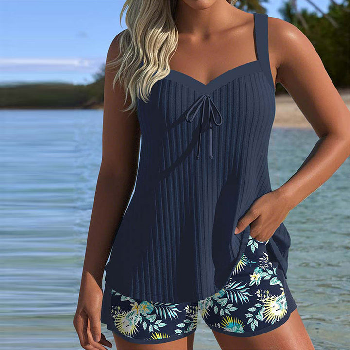 Von Esmee® | Gestreifter Tankini mit Zweiteiligem Strandshort