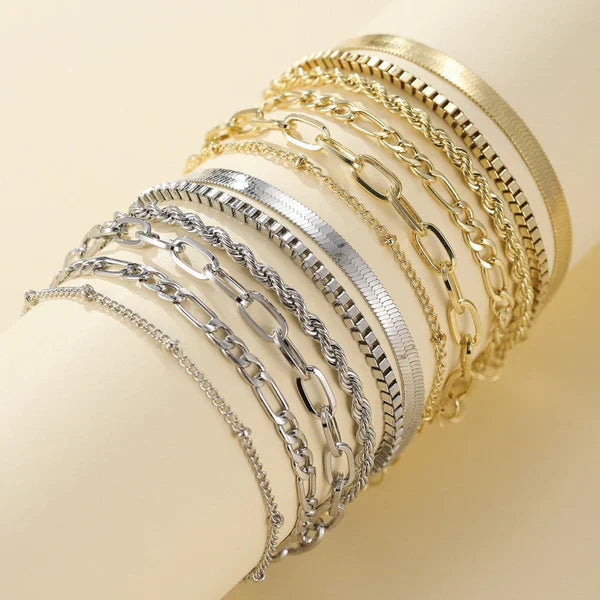 Armbandenset 5 Stücke in Gold