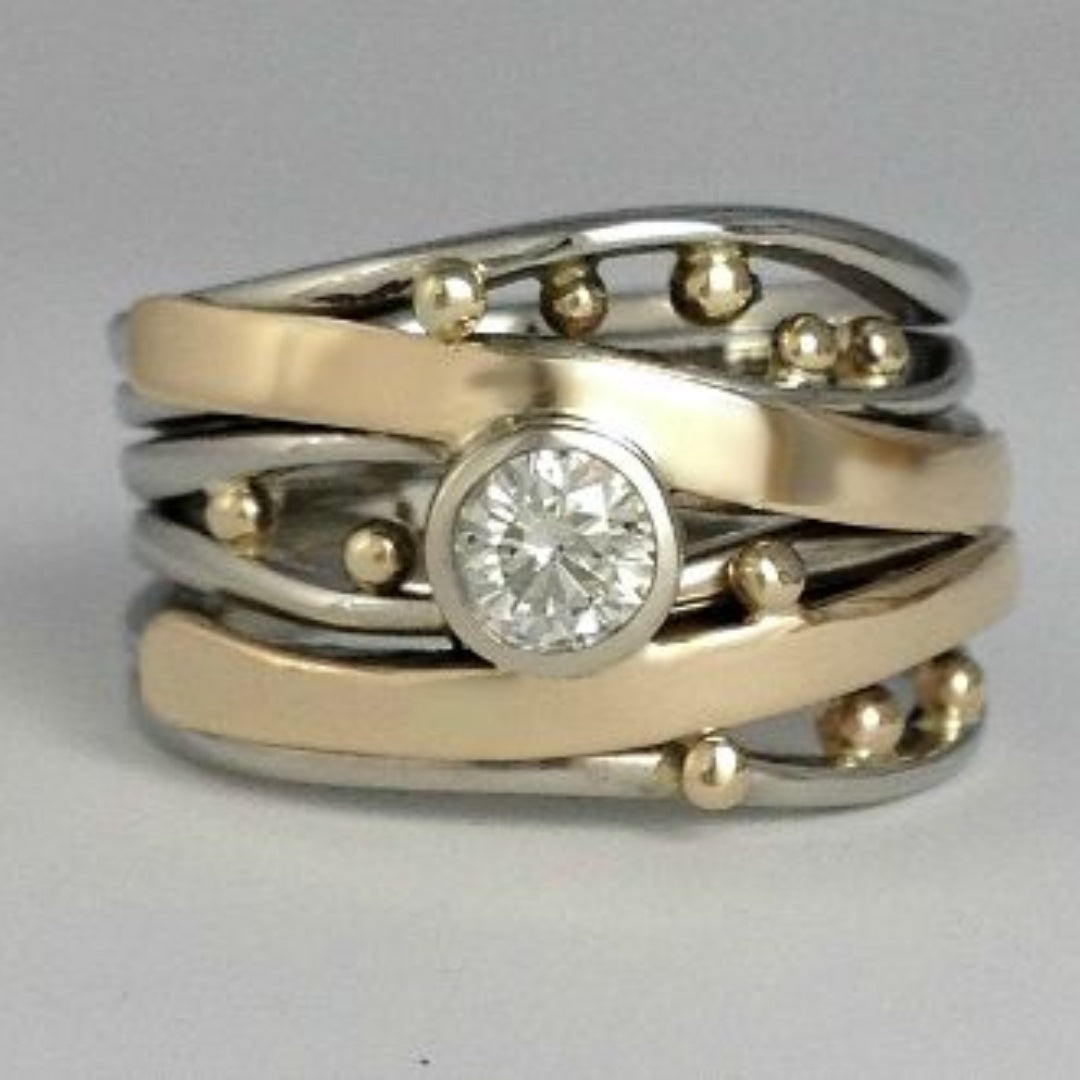 Vintage-Ring mit Goldeinlage