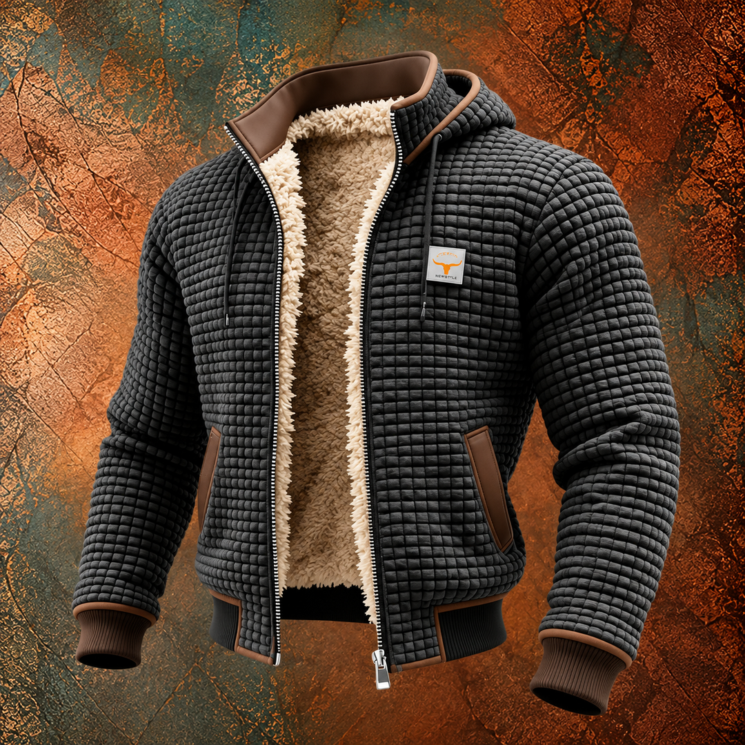Retrojacke mit Kapuze und Reißverschluss