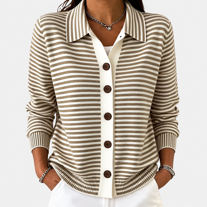 Nola | Gestreifter Herbst-Cardigan