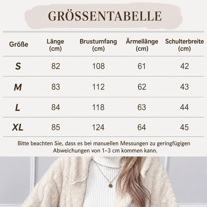 Damen warme Jacke mit Kapuze und Rautenmuster