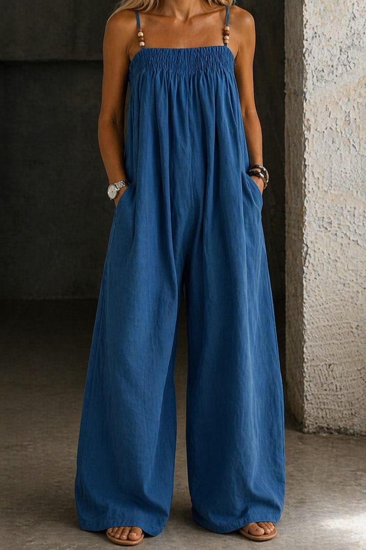 Monica | Denim-Overall mit weitem Bein