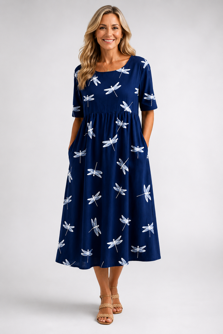 Evelina – Libellen-Midikleid