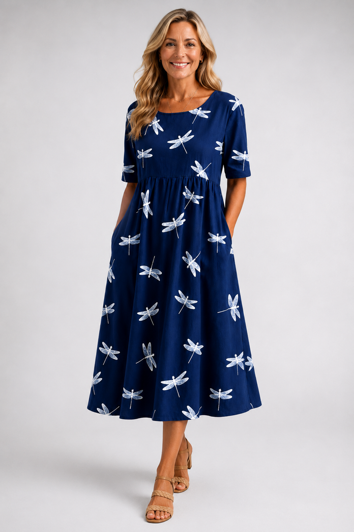 Evelina – Libellen-Midikleid
