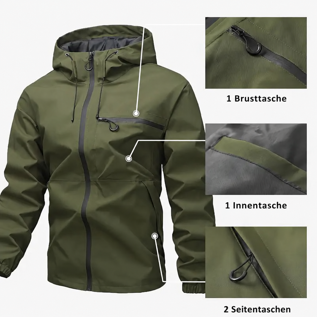 Herren Outdoor Sportjacke in einfarbigem Design