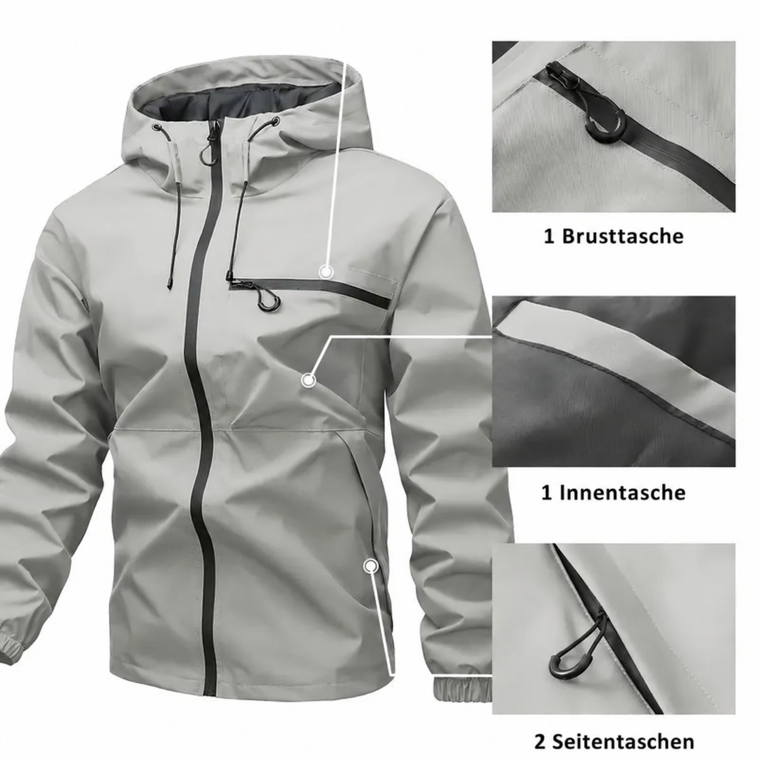 Herren Outdoor Sportjacke in einfarbigem Design