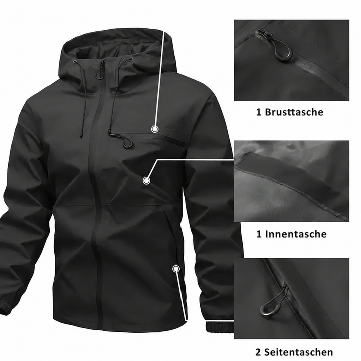 Herren Outdoor Sportjacke in einfarbigem Design
