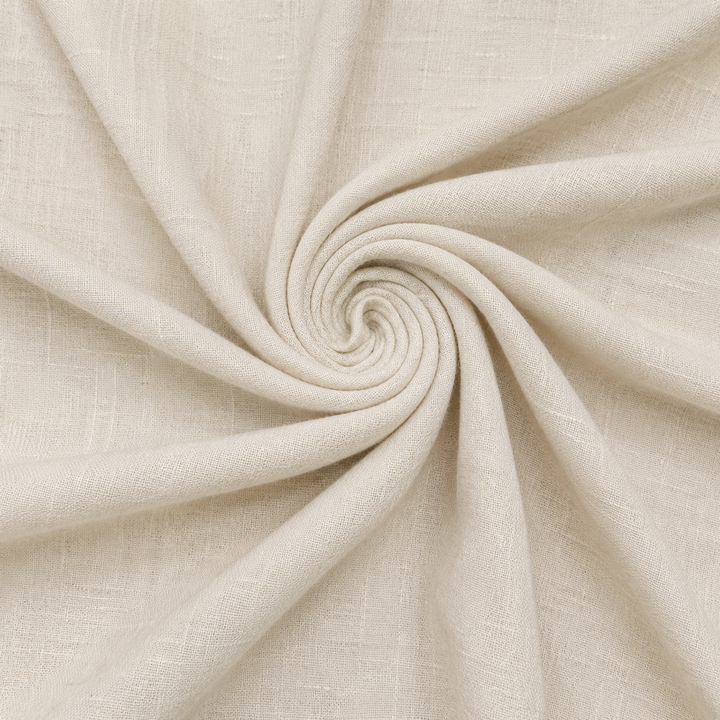 Tatiana | Midi-Kleid aus natürlichem Leinen mit gekreuztem Ausschnitt und Spitze