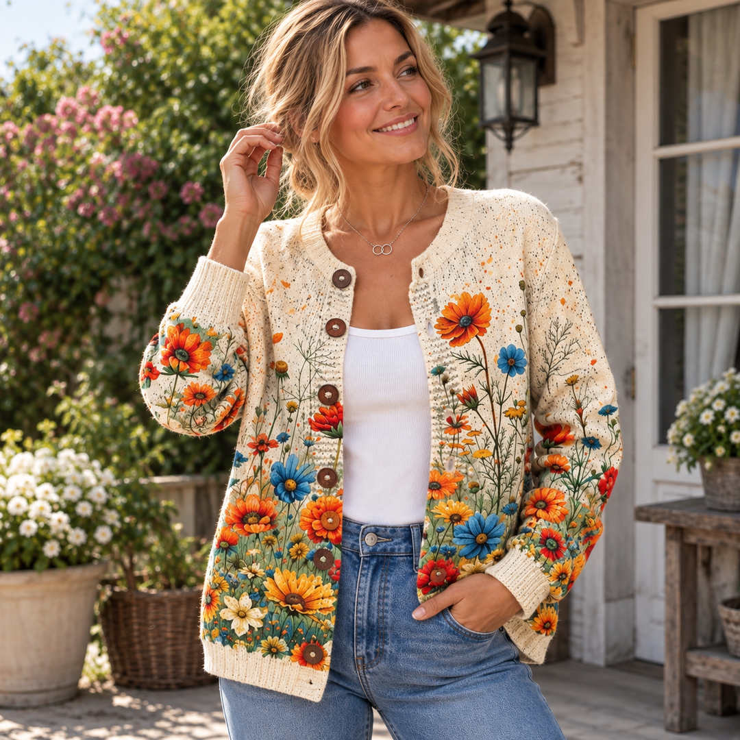 Cardigan Fleurs des Champs Pauline