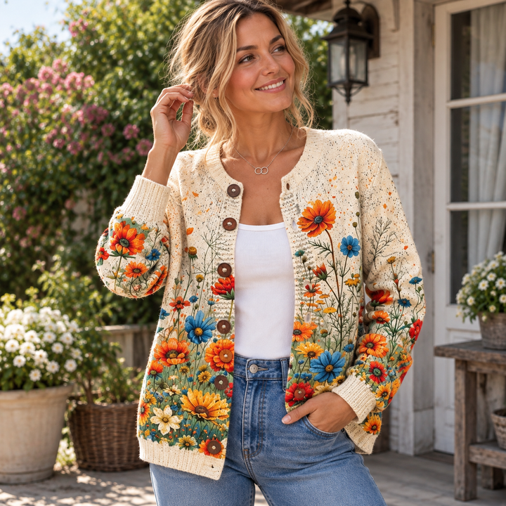 Cardigan Fleurs des Champs Pauline