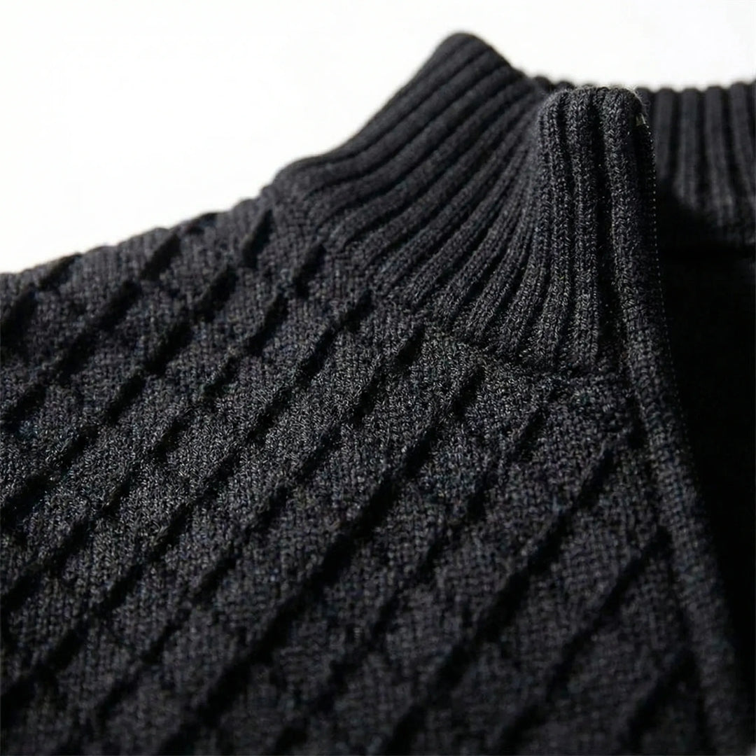 Strickjacke für Herren | Strickjacke mit Reißverschluss und Stehkragen