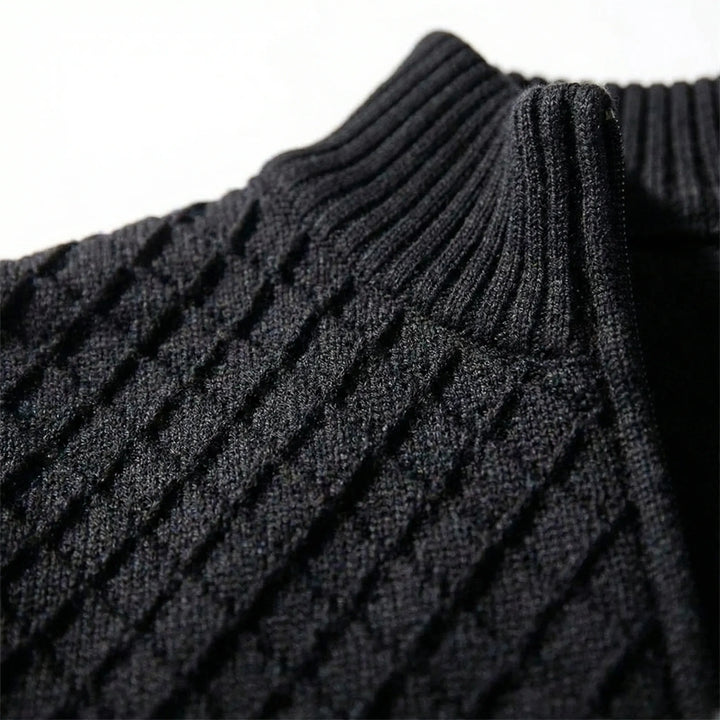 Strickjacke für Herren | Strickjacke mit Reißverschluss und Stehkragen