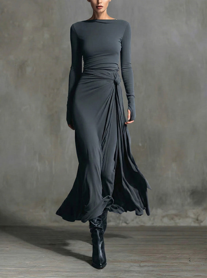 Naomie | Maxikleid mit seitlichem Knoten