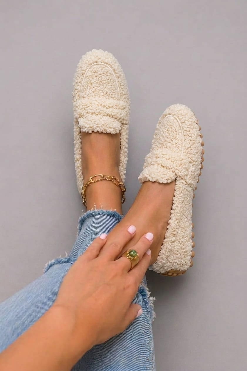Lia | Weiche Teddy Hausschuhe