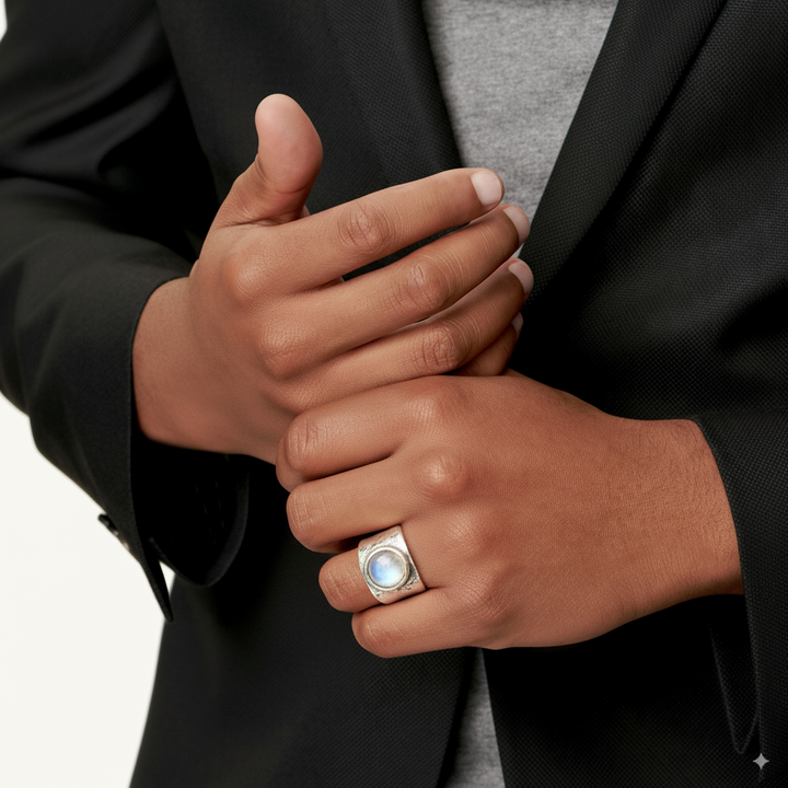 Boho-Ring aus Mondstein