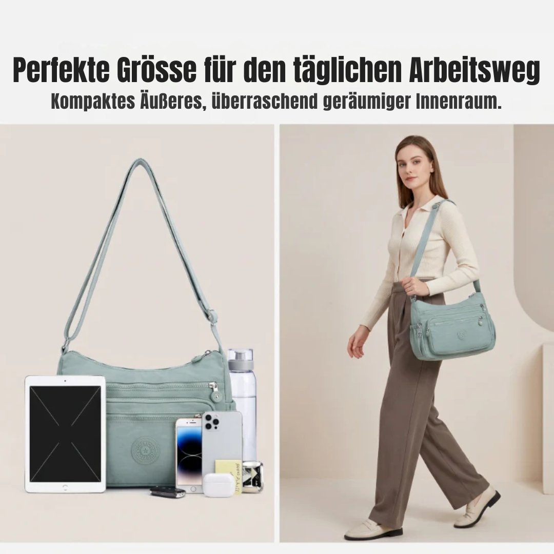 Leichte Nylon-Umhängetasche mit mehreren Taschen