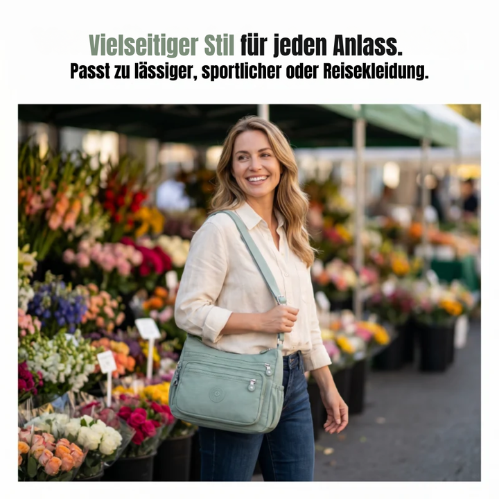 Leichte Nylon-Umhängetasche mit mehreren Taschen