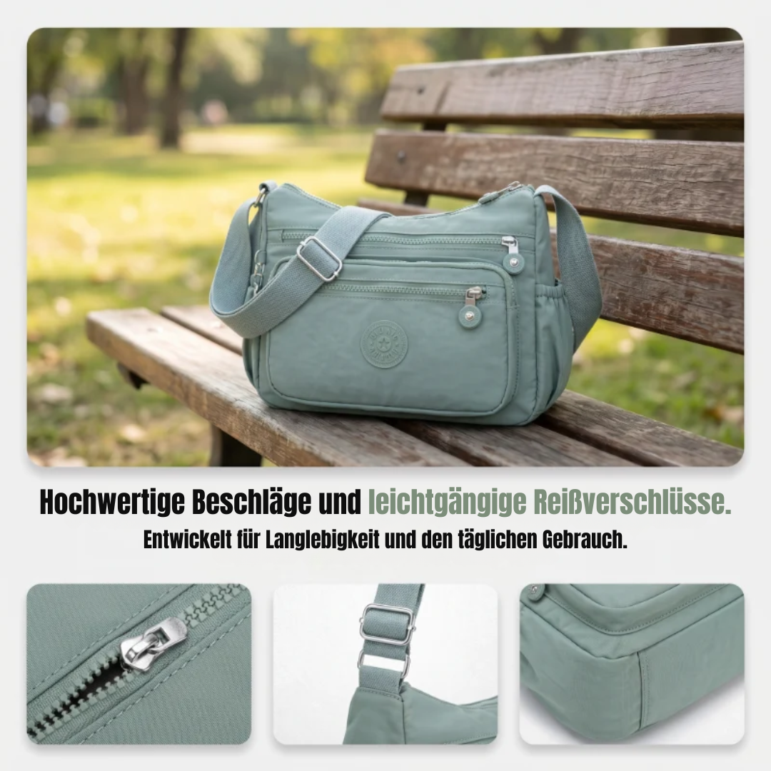 Leichte Nylon-Umhängetasche mit mehreren Taschen