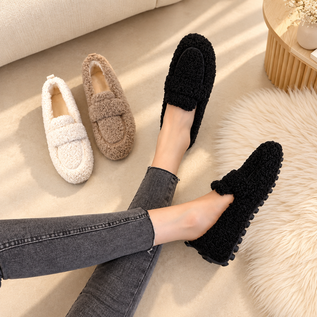 Lia | Weiche Teddy Hausschuhe