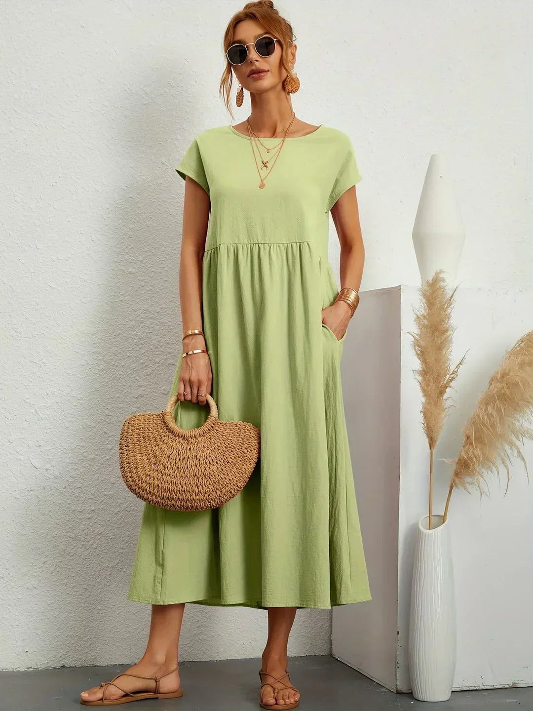 Gabrielle™ — Midi-Kleid fließende Eleganz ohne Zeit