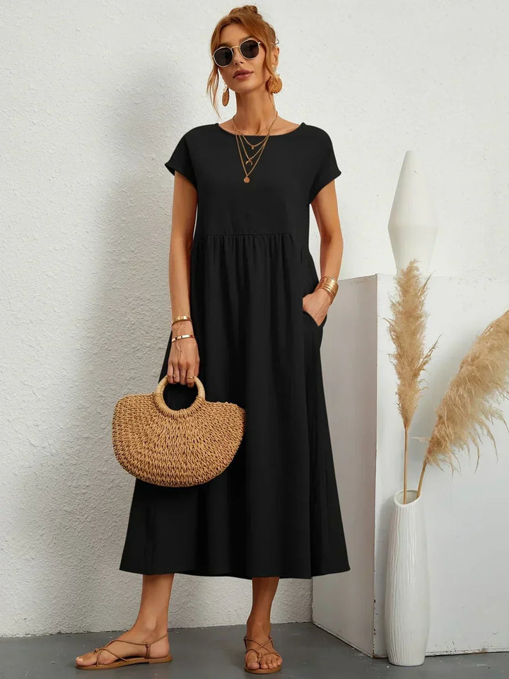 Gabrielle™ — Midi-Kleid fließende Eleganz ohne Zeit