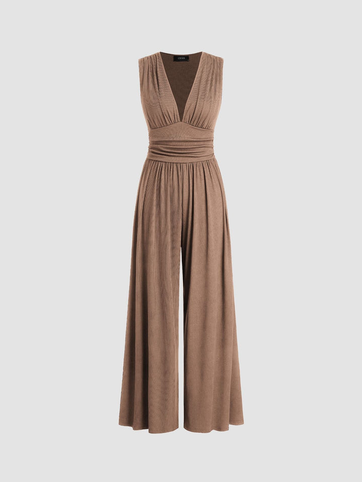 Charity – Eleganter ärmelloser Jumpsuit mit weitem Bein