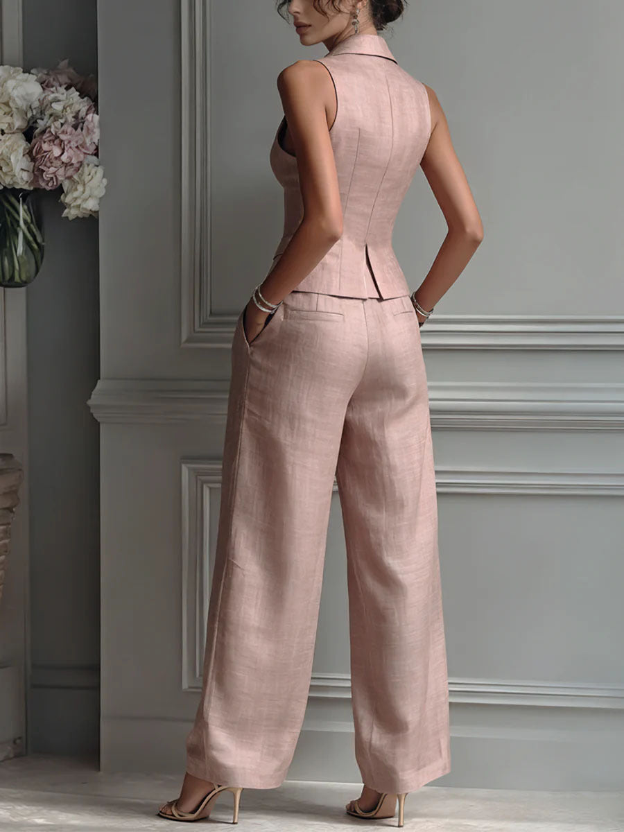 Aime™ | Zweiteiliges Set mit V-Ausschnitt und Knopfverschluss