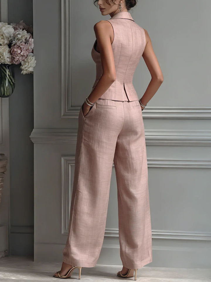 Aime™ | Zweiteiliges Set mit V-Ausschnitt und Knopfverschluss