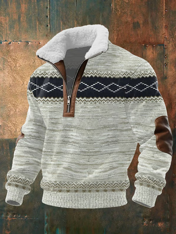 Rits Pullover mit Hohem Kragen und Futter