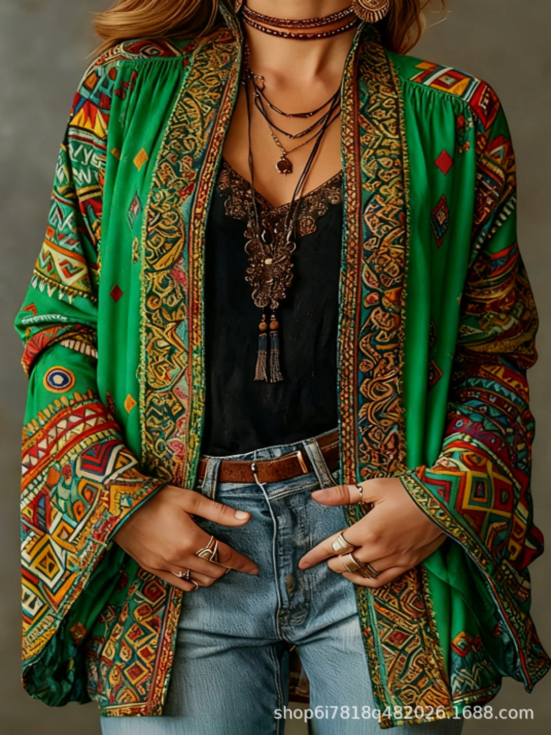 Darcy | Boho Bestickter Kimono Cardigan