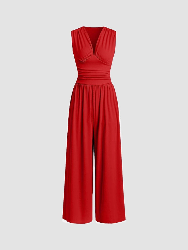 Charity – Eleganter ärmelloser Jumpsuit mit weitem Bein
