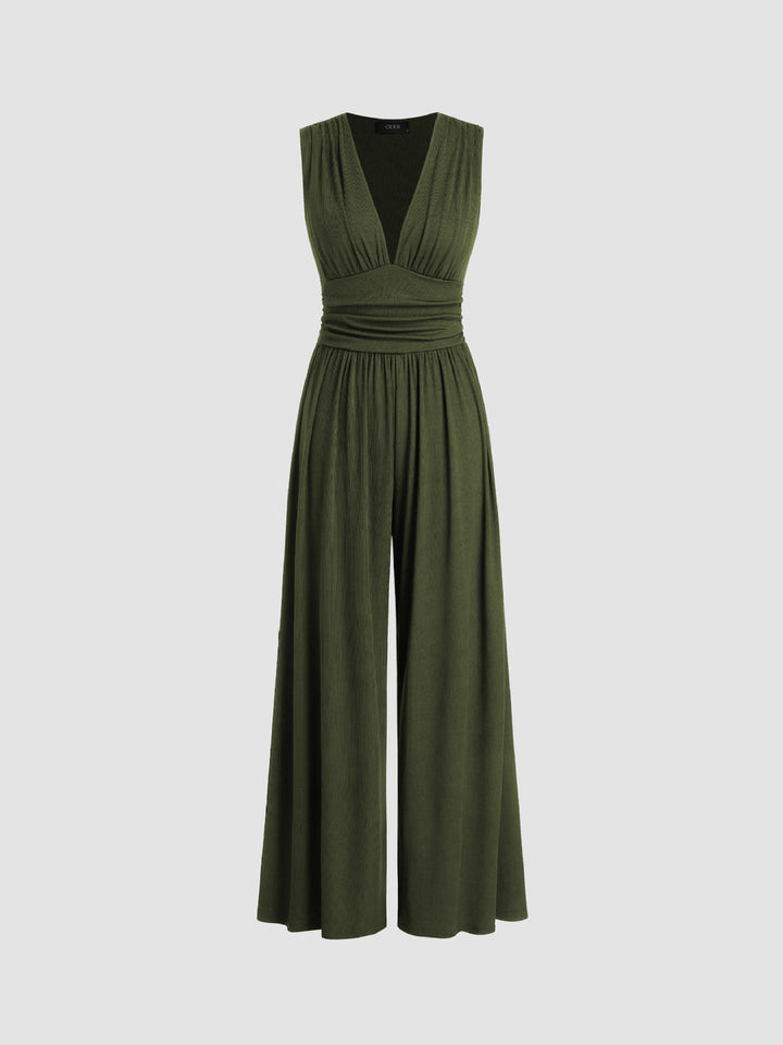 Charity – Eleganter ärmelloser Jumpsuit mit weitem Bein