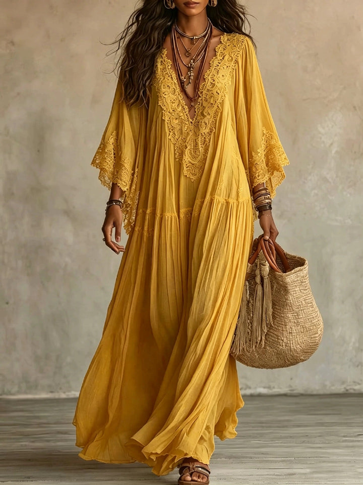 MAXIKLEID MIT SPITZE FÜR FRAUEN