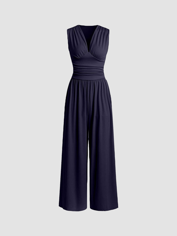 Charity – Eleganter ärmelloser Jumpsuit mit weitem Bein