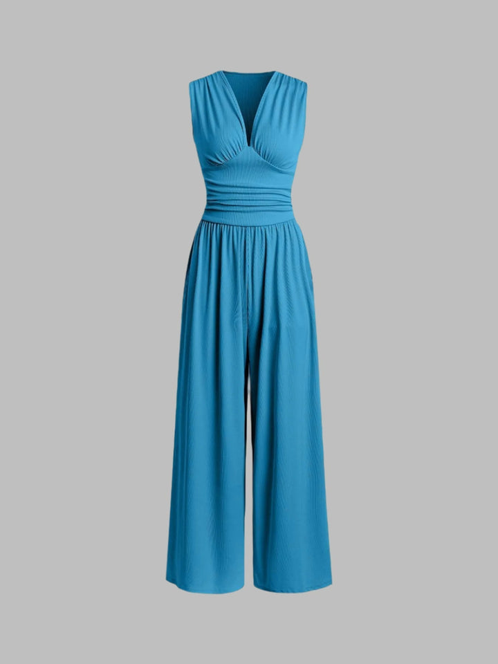 Charity – Eleganter ärmelloser Jumpsuit mit weitem Bein