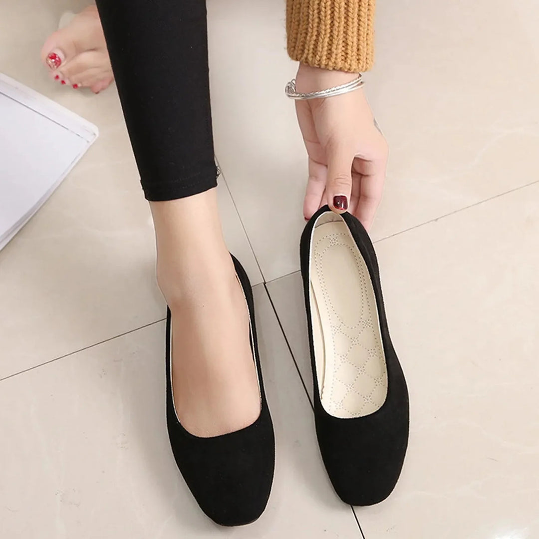 Ginevra | Ballerinas Basic aus Wildleder mit quadrater Spitze