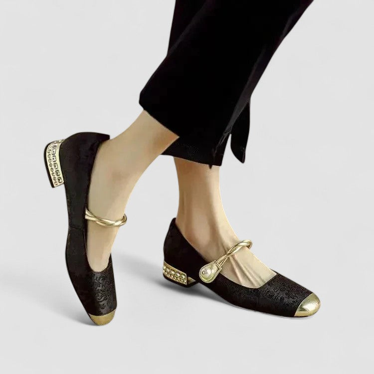 Satin Babyschuhe mit Schmuckabsatz Camille
