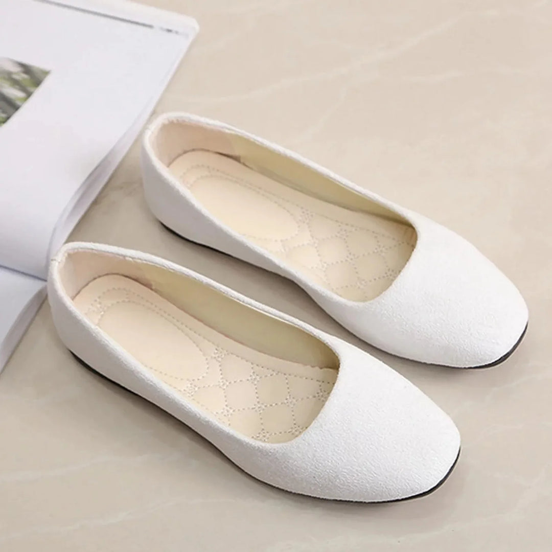 Ginevra | Ballerinas Basic aus Wildleder mit quadrater Spitze