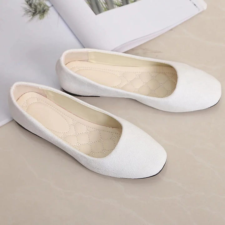 Ginevra | Ballerinas Basic aus Wildleder mit quadrater Spitze
