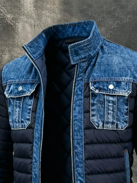 Varel | Hybridjacke aus gestepptem Denim