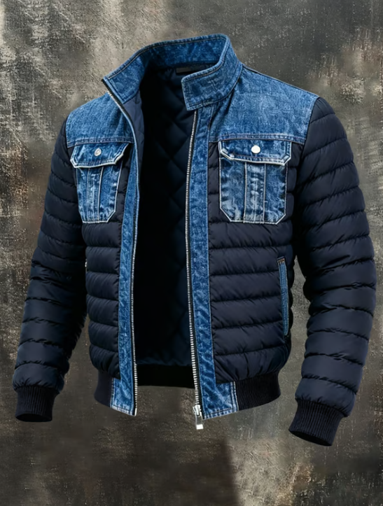 Varel | Hybridjacke aus gestepptem Denim