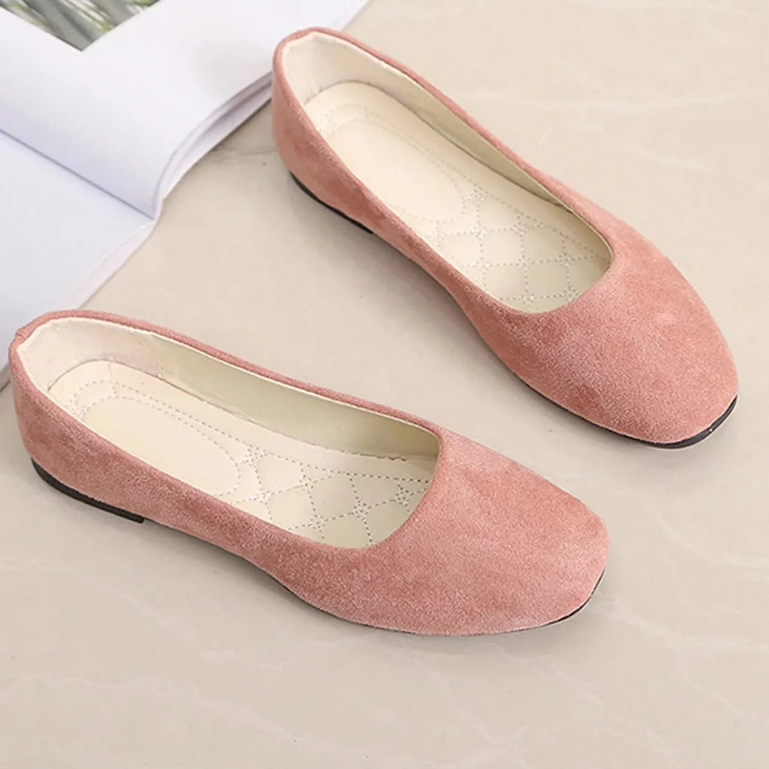 Ginevra | Ballerinas Basic aus Wildleder mit quadrater Spitze