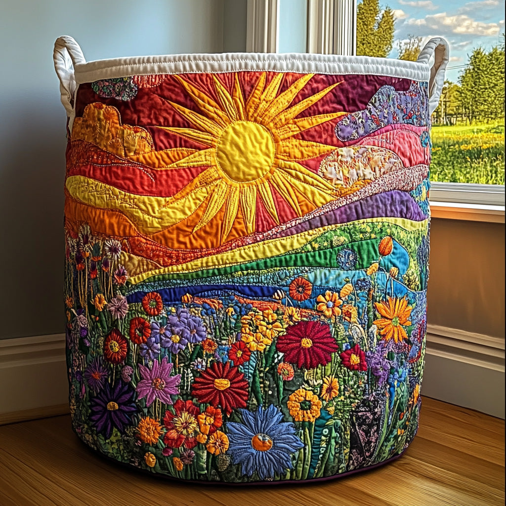 Blumen und Sonne | Gepolsterter Aufbewahrungskorb
